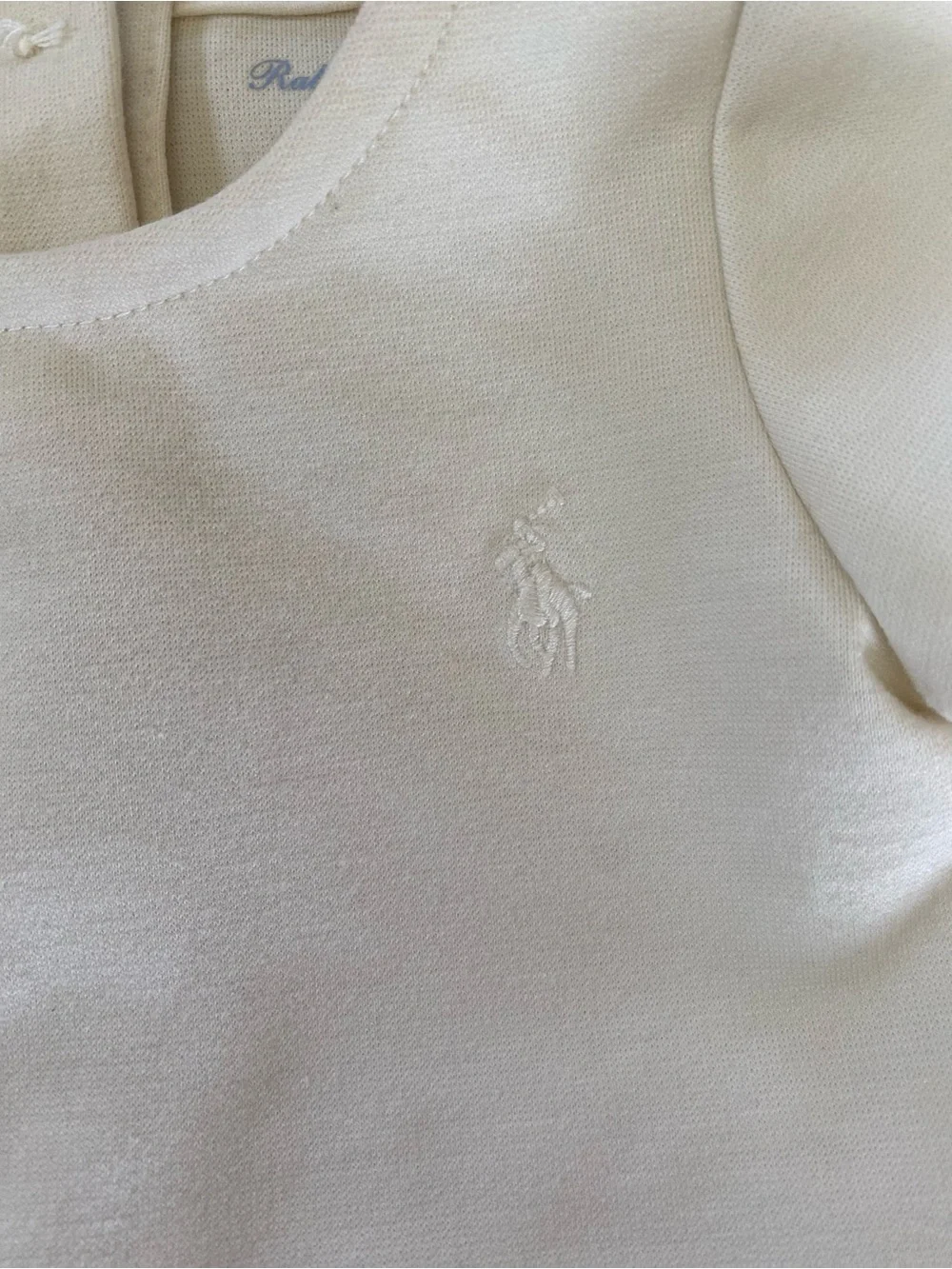 Ralph Lauren Baby Dress 6 Months Cream Off-White Dress Buttons Pleats